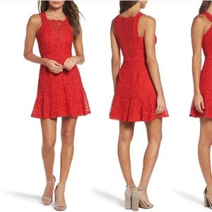 Red Lace Cocktail Dress